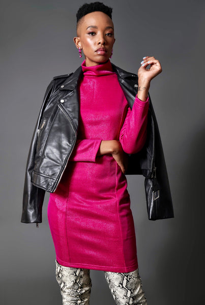 Pink shiny dress