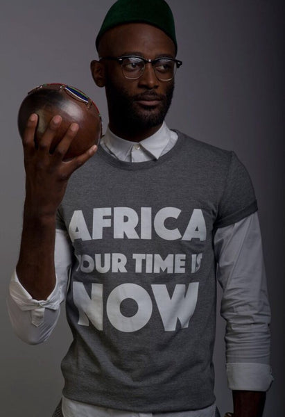 AFRICA your time is NOW adult t-shirt (grey melange)
