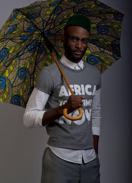 AFRICA your time is NOW adult t-shirt (grey melange)
